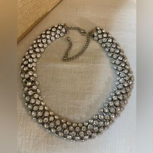 Clear Brilliant Stones Jeweled Collar Statement Bling Necklace
